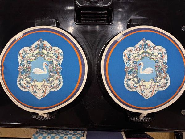 Swan Meadow AGA Hob Covers Pair – Organic Cotton | Made in UK