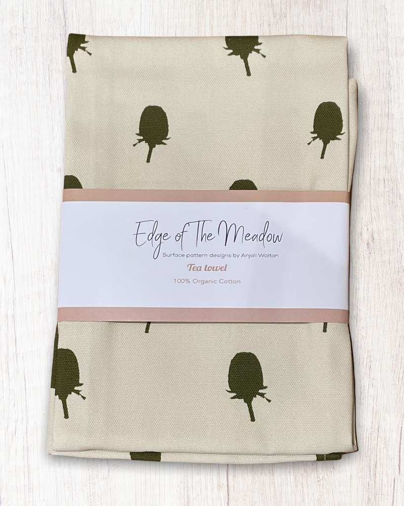 Teasel Tea Towel / Olive Green